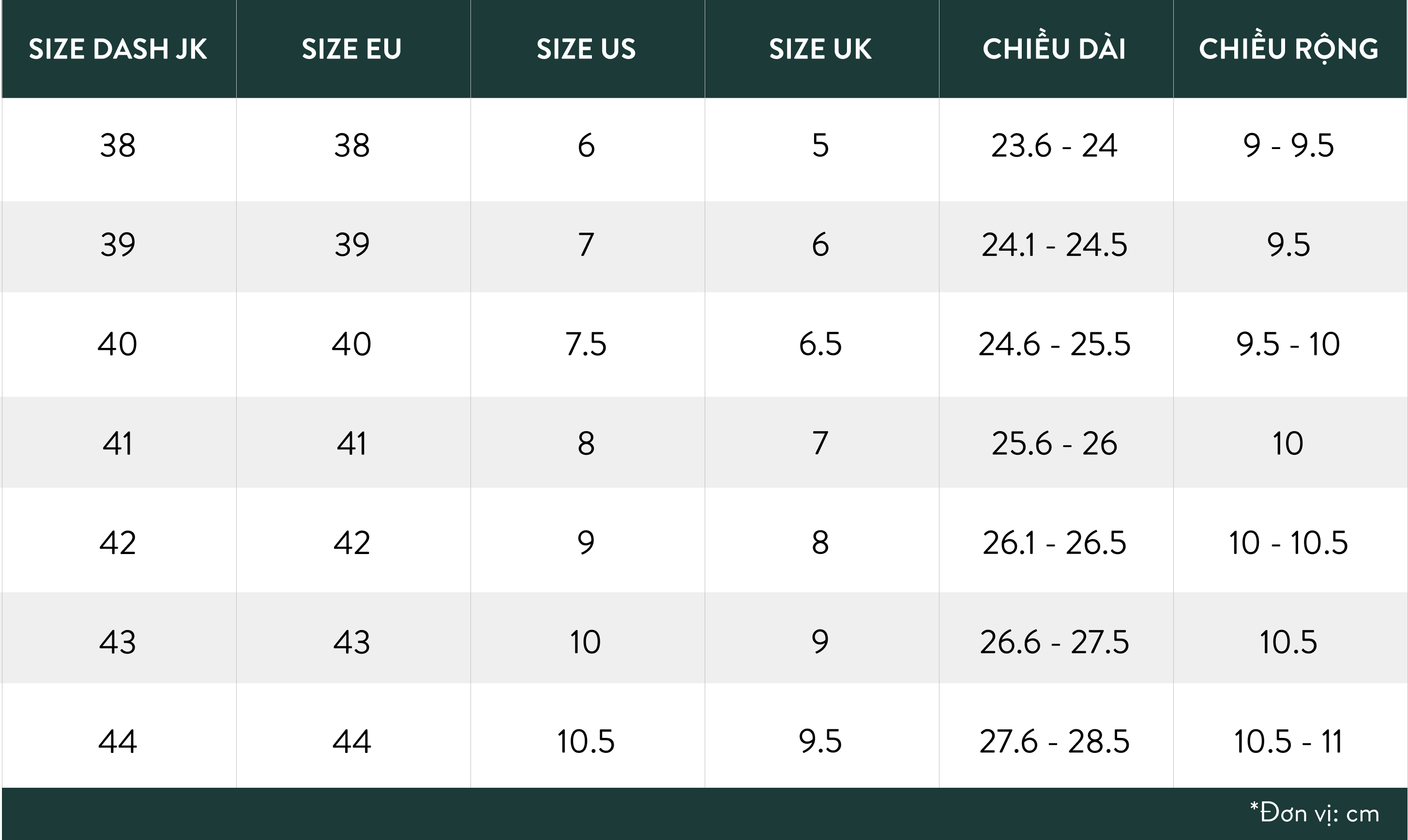 size guide